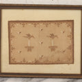 Lot 178 - Antique Native Style Tobacco Felt With Bird Motif In Frame, 10-7/8" x 8-7/8"
