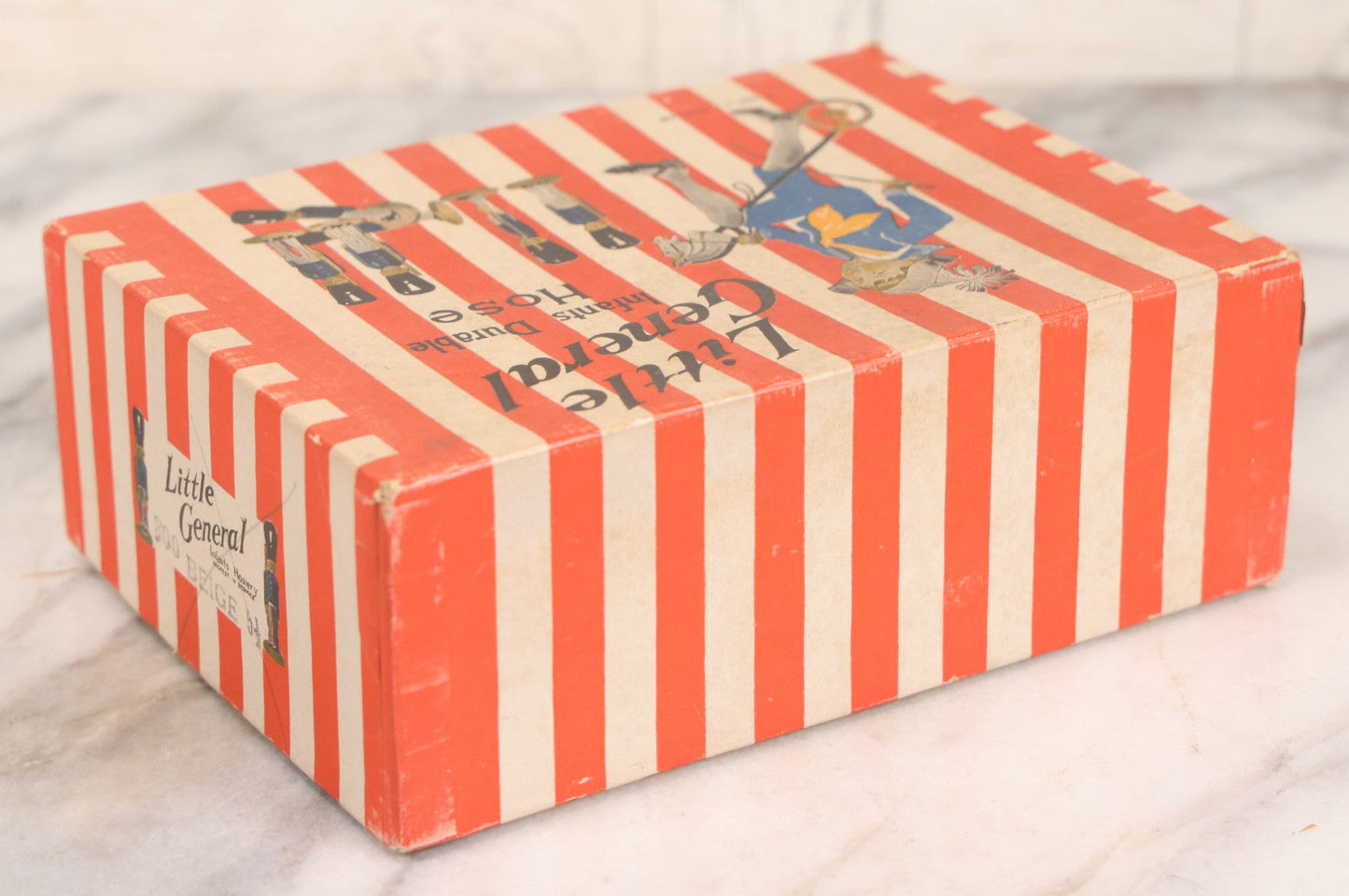 Lot 181 - Antique "Little General Infants Durable Hose" Undergarments Box, Printed By W.T. Grany Co., 1923