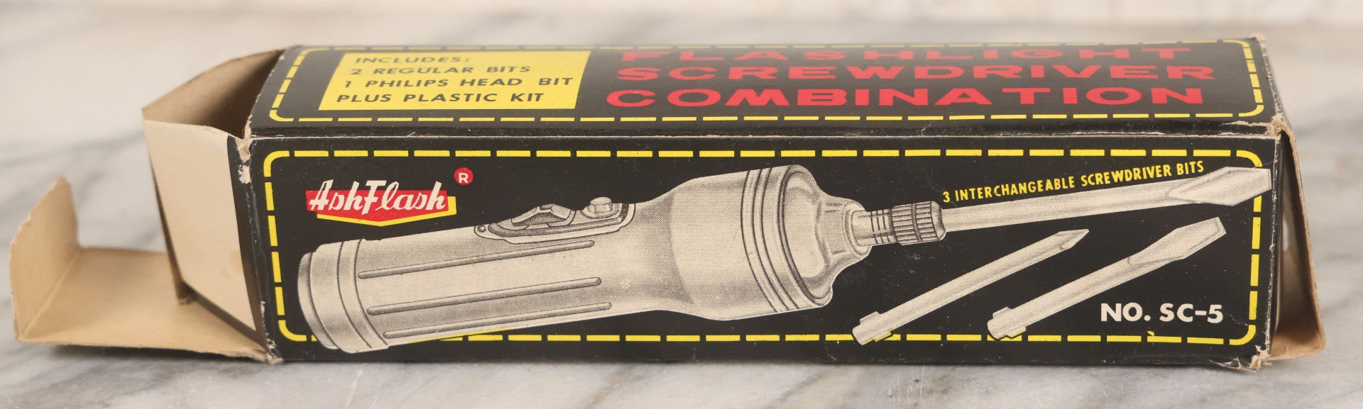 Lot 184 - Vintage Ashflash Flashlight And Screwdriver Combination Tool No. Sc-5 In Original Box