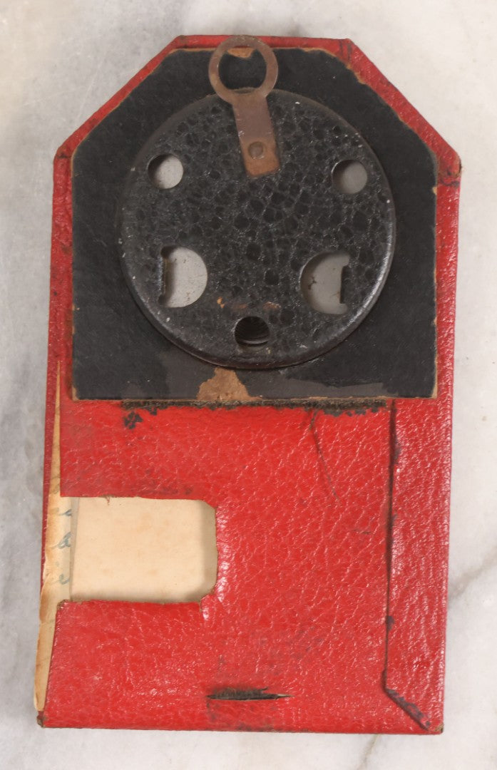 Lot 187 - Vintage Rochester Room Thermometer With Red Leatherette Frame And Photograph