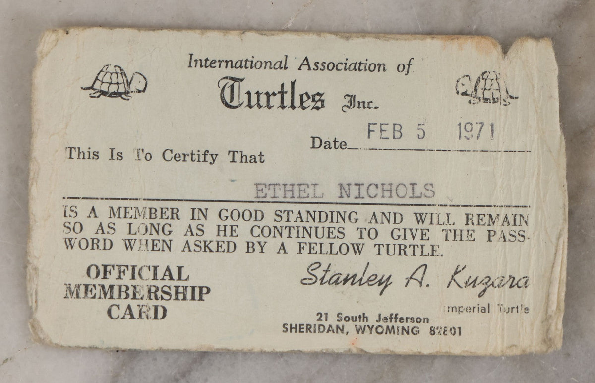 Ethel Riddle Lot 194 - Vintager International Association Of Turtles Inc. Novelty F ...