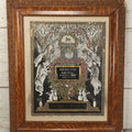 Lot 003 - Antique Edwardian Mourning Memorial Lithograph "In Loving Memory Of Our Dear Father Chas. E. Ege, Died August 13, 1905" With Gold And Glitter Accents, Mother Of Pearl Backing, Copyright 1903, William F. Hall, Philadelphia, 21-1/2" x 25-5/8"