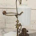 Lot 020 - Antique French Porcelain And Brass Balancing Siphon Coffee Maker With Decorative Brass Hardware, White Porcelain Base And Vessel, Original Siphon, Marked “Breveté De 15 Ans” And “13,” Missing Glass Carafe And Cork