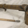 Lot 051 - Antique Copper Japanese Yatate Brush Inkwell With Sliding Loop And Hinged Lid, 7" L