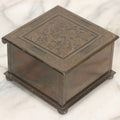 Lot 054 - Antique Solid Bronze Square Inkwell, Stamped “W.G.W.” With “W” In Diamond, “257,” And “Solid Bronze,” On Four Ball Feet, With Glass Insert, Circa Early 20th Century
