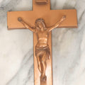 Lot 059 - Vintage Cast Metal Casket Crucifix With Bronze-Tone Finish, 6-3/8" x 10-1/8"