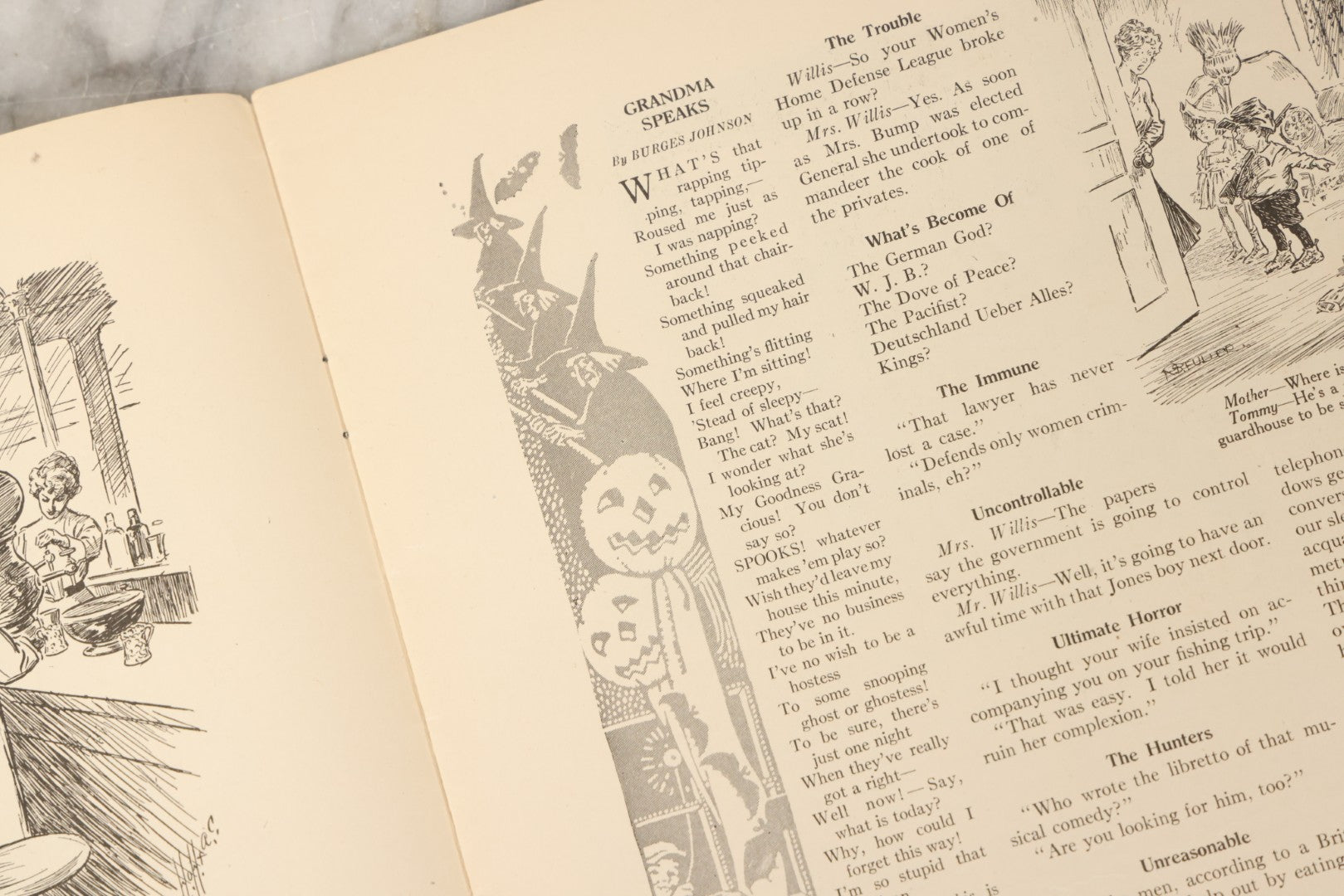 Lot 081 - Antique "Judge" Magazine Hallowe'en Issue, October 27, 1917, Featuring Jack-O-Lantern JOL. Cover, Captioned "The Gobble-Uns 'll Get You Ef You Don't Watch Out," New York City