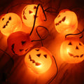 Lot 085 - Vintage Halloween String Light Garland With Six Orange Plastic Jack-O-Lantern JOL. Covers, Gilbert Pat. Pend. Box After Plug, Circa 1960s