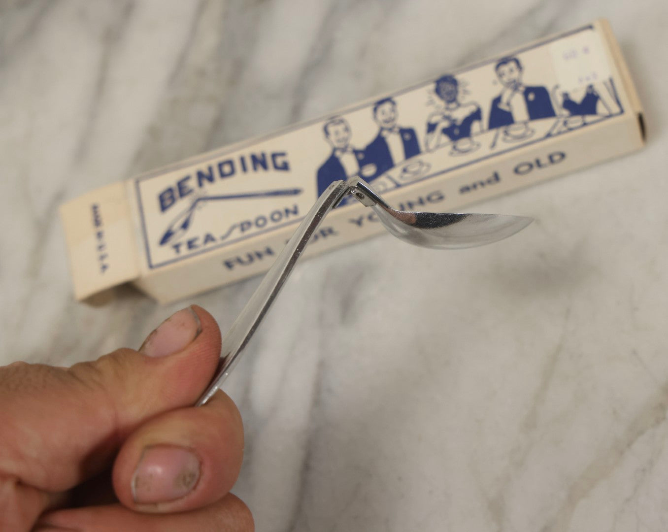 Lot 100 - Grouping Of Three Vintage Novelty Prank Tricks In Original Boxes Including Bending Teaspoon, "The Palpitator," And "The Dribble Glass"