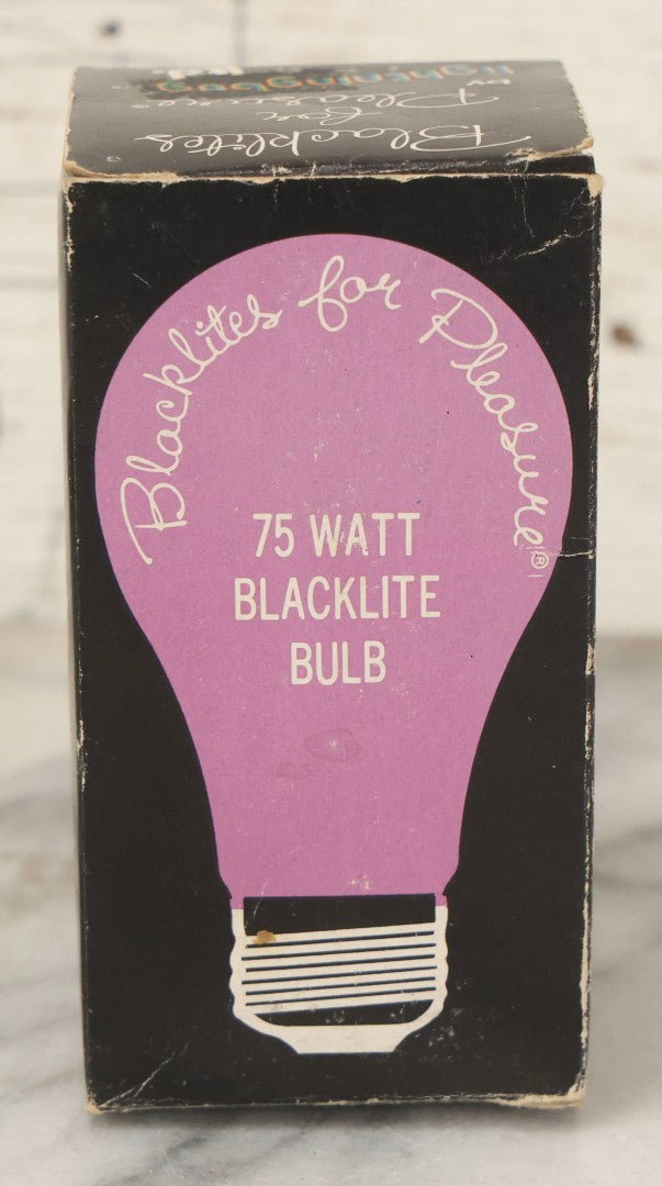 Lot 101 - Vintage 75 Watt Incandescent Blacklight Bulb In Original Box By Lightning Bug Ltd., Hazel Crest, Illinois, Made In Korea, 1975