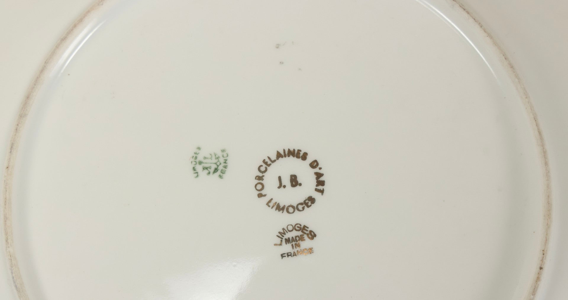 Lot 110 - Antique Limoges Porcelain Plate Featuring Wreathed Zeus And Nymphs, Gilt Decorative Border, Sky Blue Surround, Three Limoges Stamps On Base, 9-1/2" Diameter