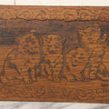 Lot 119 - Antique Flemish Art Pyrography And Carved Plaque Depicting Four Kittens, 15" x 10"