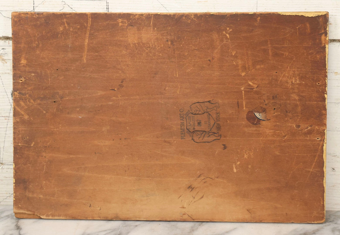 Lot 119 - Antique Flemish Art Pyrography And Carved Plaque Depicting Four Kittens, 15" x 10"