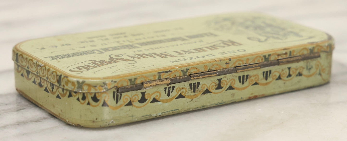 Lot 123 - Grouping Of Six Antique Watchmakers Mainspring Parts Tins Including Waltham, M. Myers, Elgin National, And Meyer Jewelry Co.