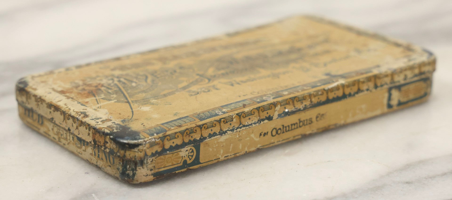 Lot 123 - Grouping Of Six Antique Watchmakers Mainspring Parts Tins Including Waltham, M. Myers, Elgin National, And Meyer Jewelry Co.