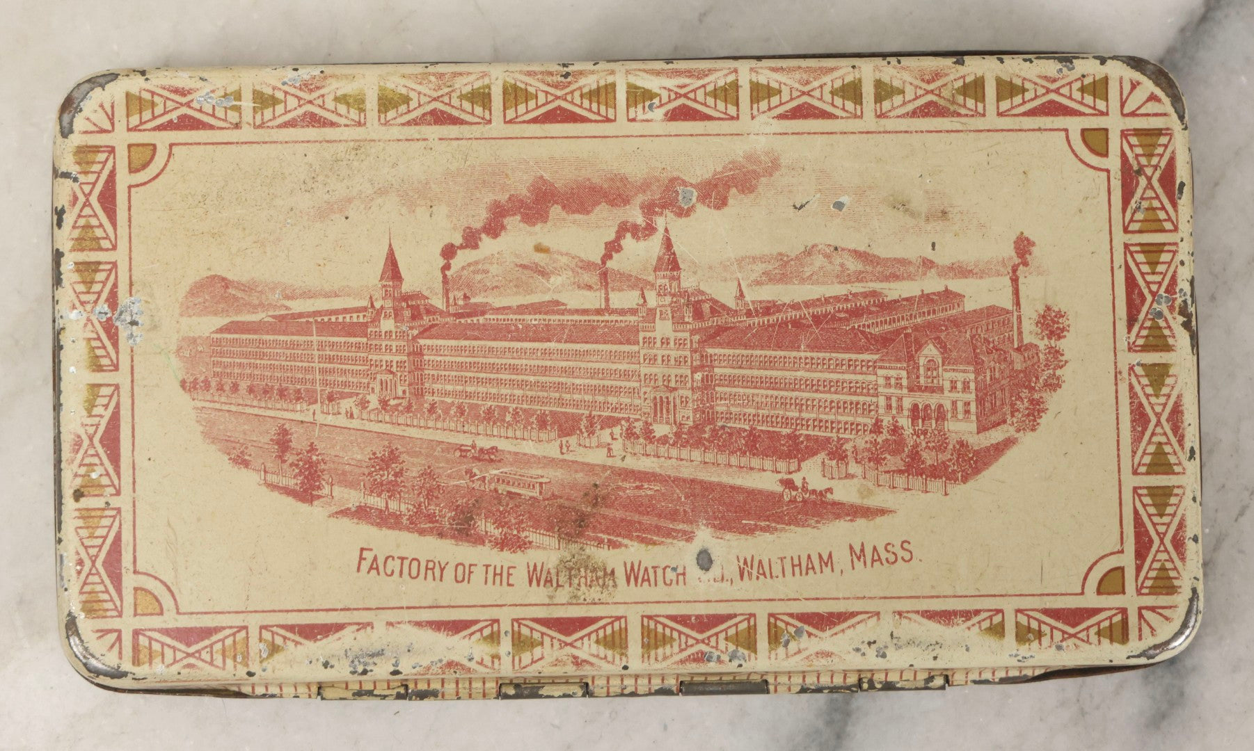 Lot 123 - Grouping Of Six Antique Watchmakers Mainspring Parts Tins Including Waltham, M. Myers, Elgin National, And Meyer Jewelry Co.