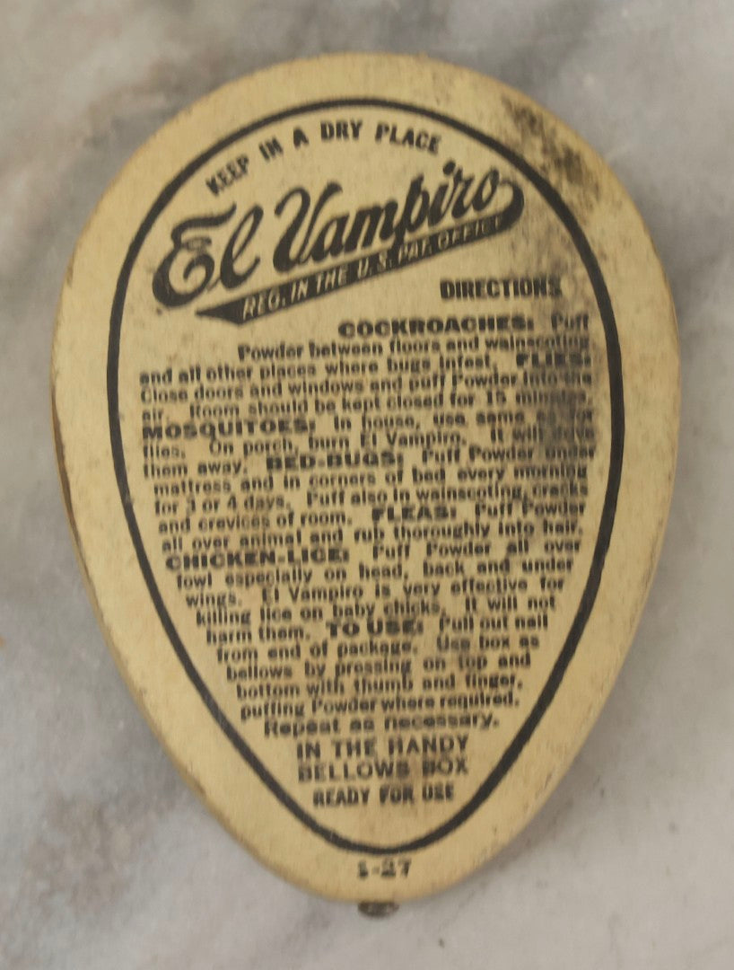 Lot 125 - Pair Of Antique "El Vampiro" Insect Powder Advertising Boxes By Allaire, Woodward & Co., Peoria, Illinois, Copyright 1912