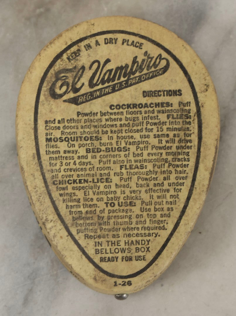 Lot 125 - Pair Of Antique "El Vampiro" Insect Powder Advertising Boxes By Allaire, Woodward & Co., Peoria, Illinois, Copyright 1912