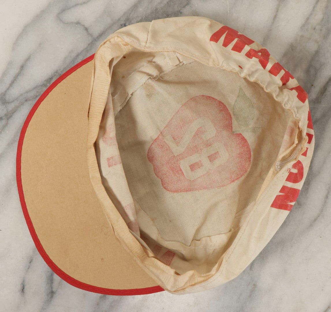 Lot 127 - Vintage 1982 New York Marathon Souvenir Baseball Cap With Red Visor And White Crown
