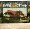 Lot 129 - Antique Halloween Postcard “Halloween Lawn Fete” Depicting Beveridge Residence With Jack-O-Lanterns, Ghosts, And Crowds, St. Catherine's Guild Of St. Stephen's Episcopal Church, W. Melville, Hollywood, Postmarked 1908, Written On Verso