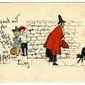 Lot 133 - Antique Halloween Postcard “Look Out For The Old Witch On Halloween” Depicting Children Hiding Behind Wall From Witch And Black Cat, H.B.G., Halloween Series 7010, Printed In Germany, Postmarked Chicago, Illinois, 1914, Written On Verso