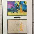 Lot 140 - Vintage Original Hand-Painted Animation Production Cel Featuring Mombi The Witch Conjuring Fire From "Journey Back To Oz," Filmation Associates, 1972, With Certificate Of Authenticity, 18-1/4" x 25-1/4"