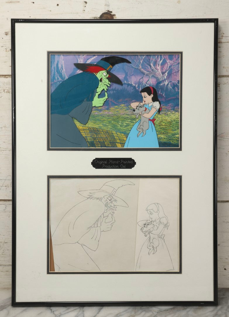 Lot 141 - Vintage Original Hand-Painted Animation Production Cel Featuring Mombi The Witch And Dorothy With Toto From "Journey Back To Oz," Filmation Associates, 1972, With Certificate Of Authenticity, 18-1/4" x 25-1/4"