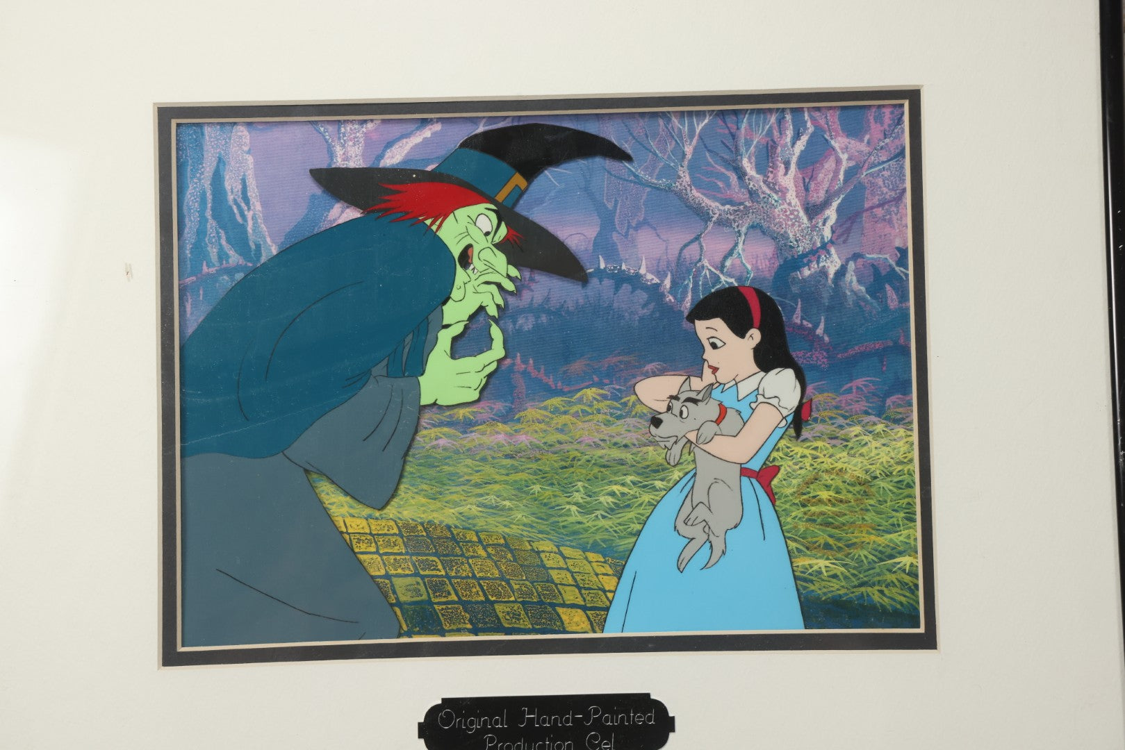 Lot 141 - Vintage Original Hand-Painted Animation Production Cel Featuring Mombi The Witch And Dorothy With Toto From "Journey Back To Oz," Filmation Associates, 1972, With Certificate Of Authenticity, 18-1/4" x 25-1/4"