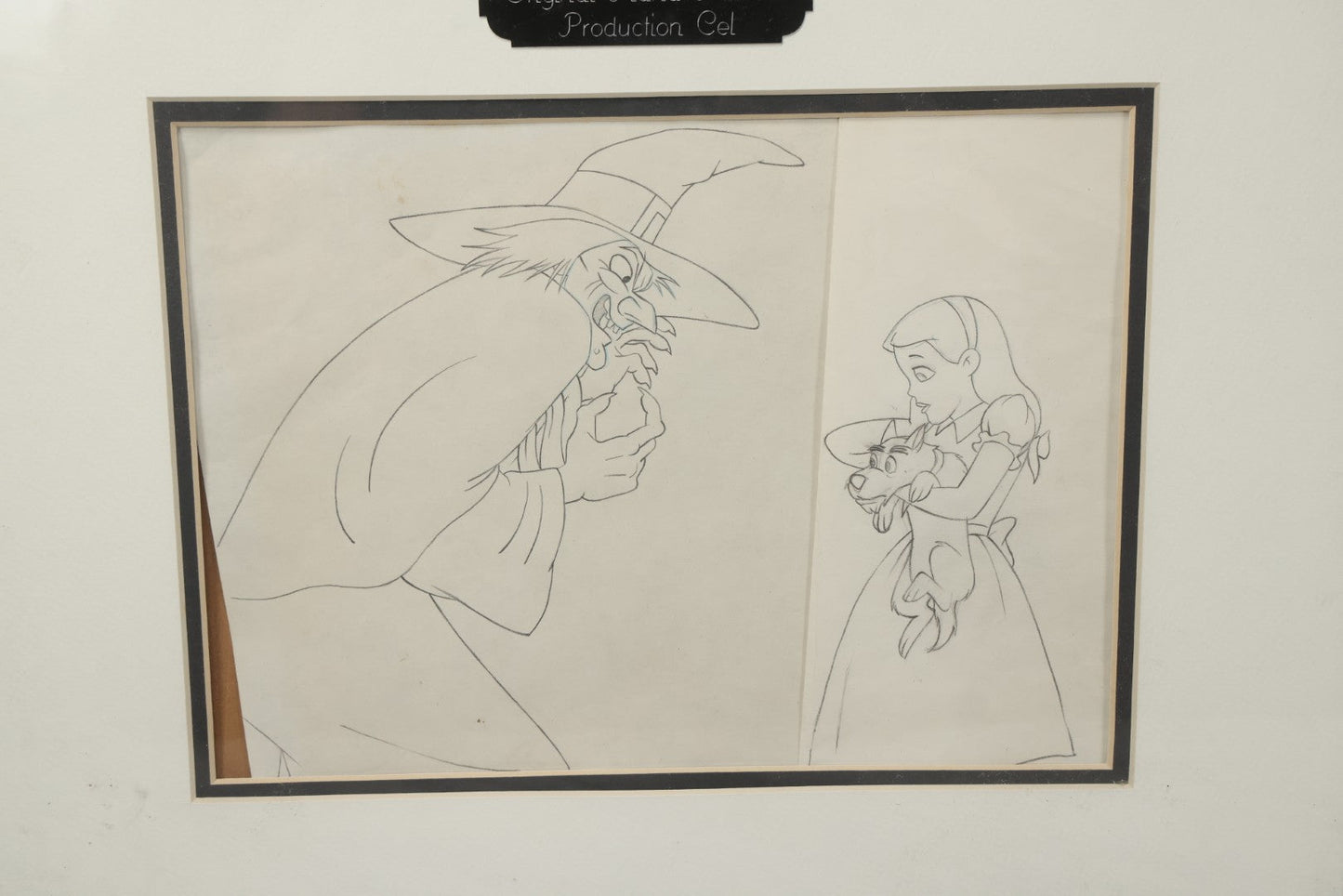 Lot 141 - Vintage Original Hand-Painted Animation Production Cel Featuring Mombi The Witch And Dorothy With Toto From "Journey Back To Oz," Filmation Associates, 1972, With Certificate Of Authenticity, 18-1/4" x 25-1/4"