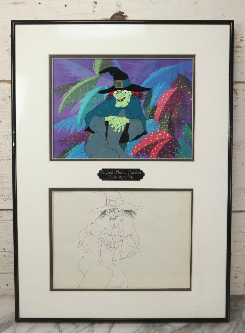 Lot 142 - Vintage Original Hand-Painted Animation Production Cel Featuring Mombi The Witch From "Journey Back To Oz," Filmation Associates, 1972, Certificate Of Authenticity Missing, 18-1/4" x 25-1/4"