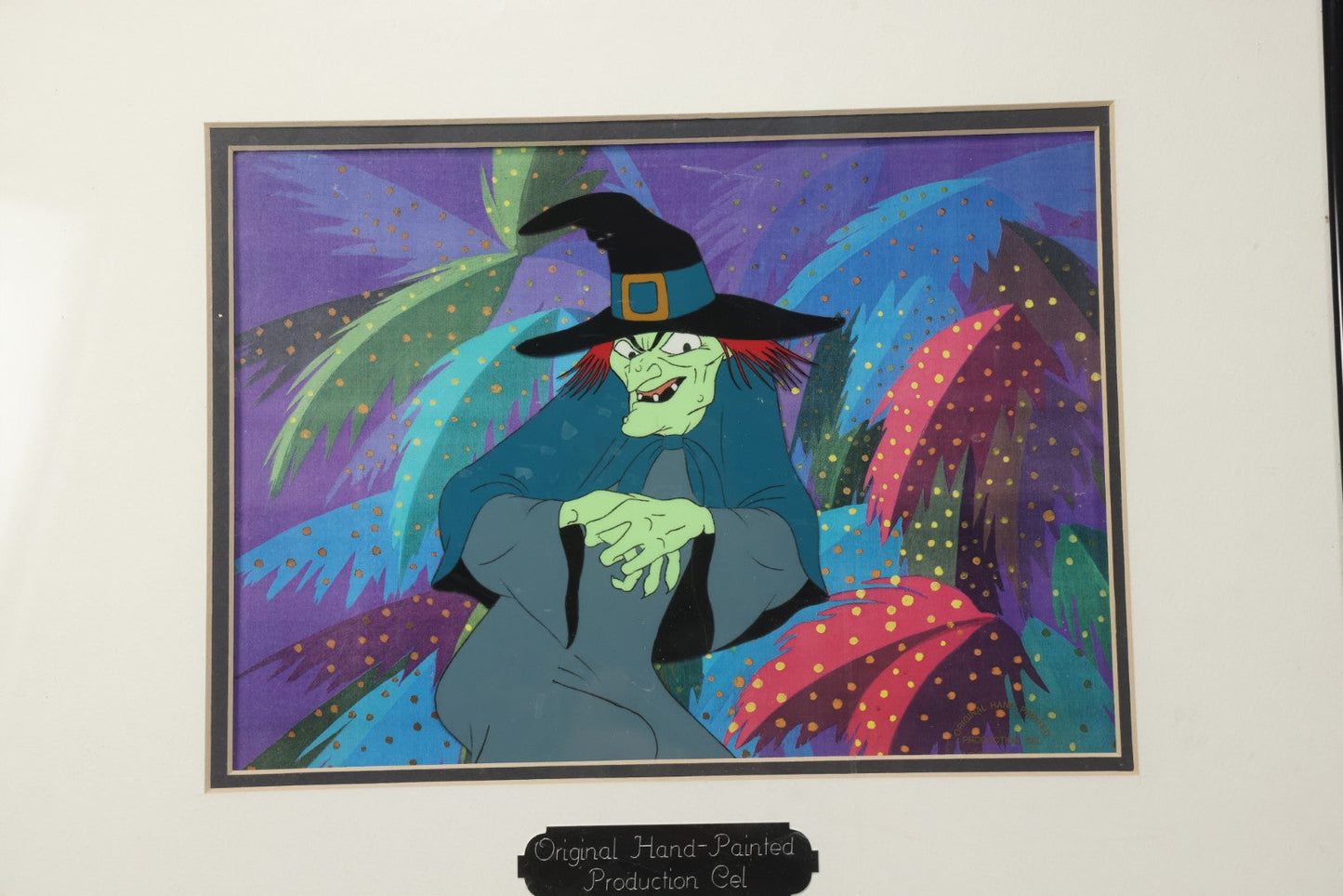 Lot 142 - Vintage Original Hand-Painted Animation Production Cel Featuring Mombi The Witch From "Journey Back To Oz," Filmation Associates, 1972, Certificate Of Authenticity Missing, 18-1/4" x 25-1/4"
