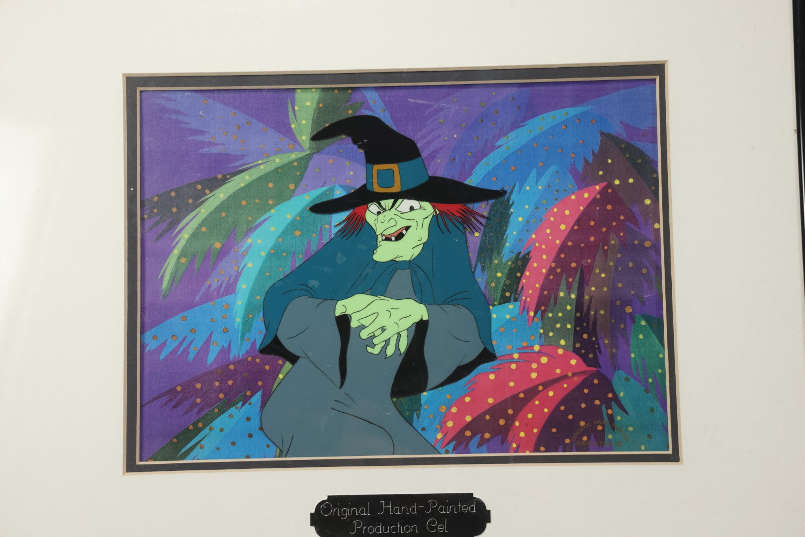 Lot 142 - Vintage Original Hand-Painted Animation Production Cel Featuring Mombi The Witch From "Journey Back To Oz," Filmation Associates, 1972, Certificate Of Authenticity Missing, 18-1/4" x 25-1/4"