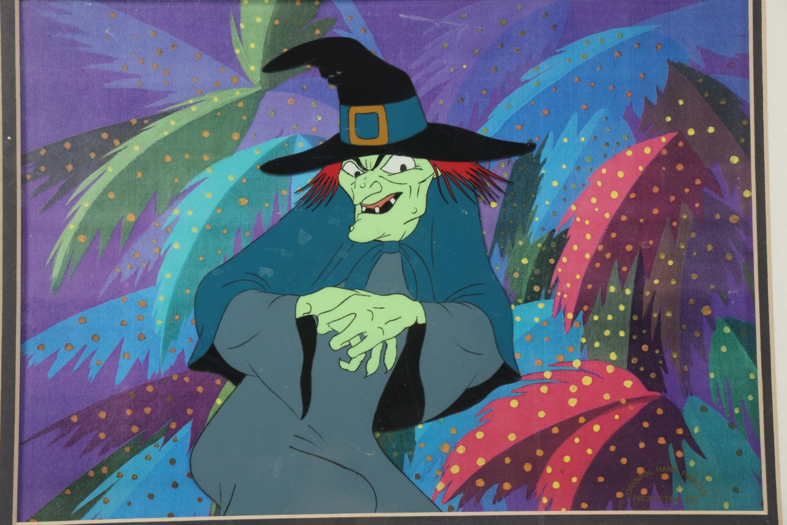 Lot 142 - Vintage Original Hand-Painted Animation Production Cel Featuring Mombi The Witch From "Journey Back To Oz," Filmation Associates, 1972, Certificate Of Authenticity Missing, 18-1/4" x 25-1/4"