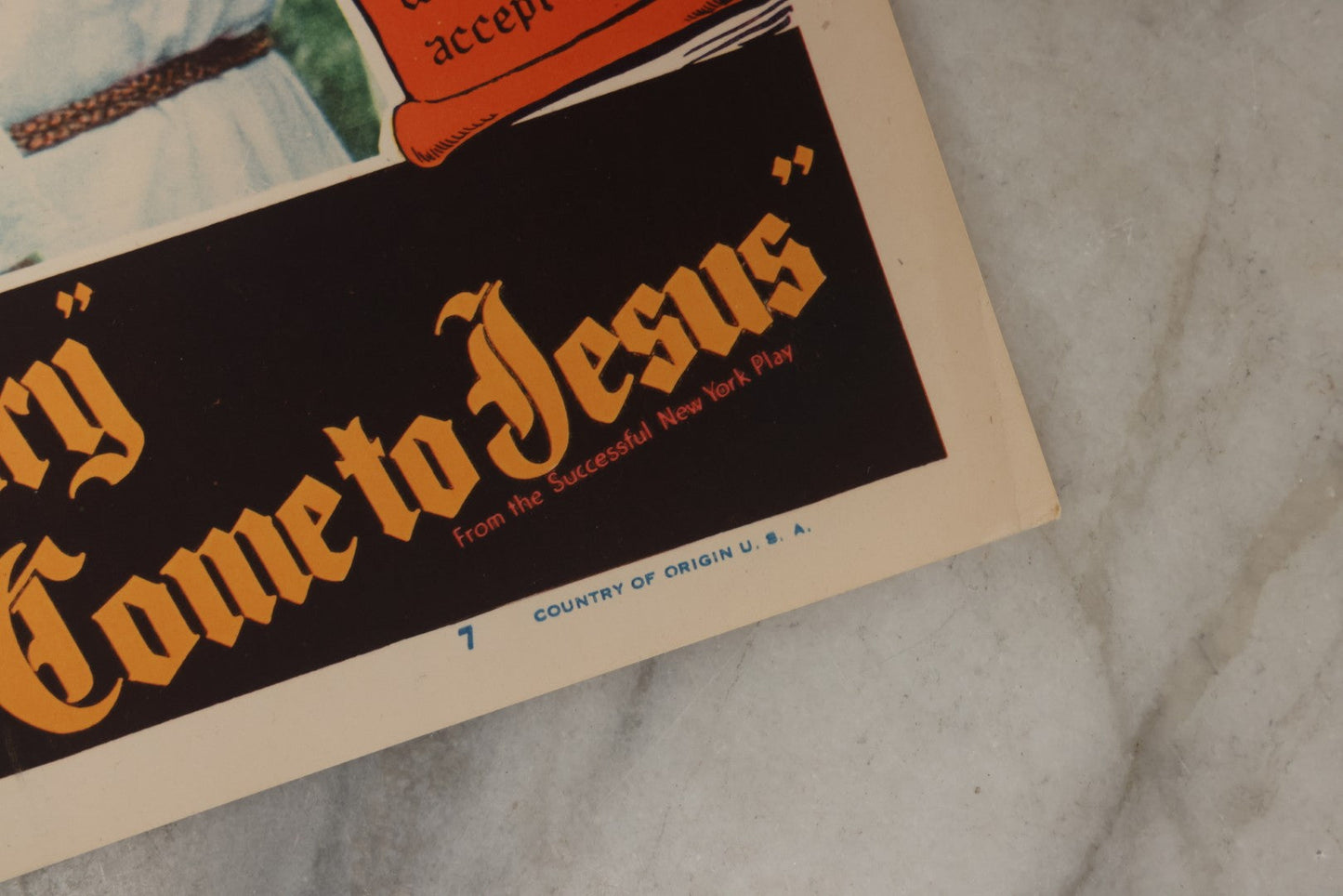 Lot 143 - Vintage Lobby Card From The All-Black Cast Gospel Race Film "Going To Glory ... Come To Jesus" Depicting The Devil Tempting A Woman, Royal Gospel Productions, Circa 1946–1947, Lost Film, 14" x 11"
