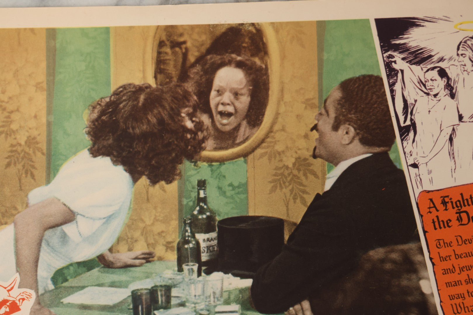 Lot 145 - Vintage Lobby Card From The All-Black Cast Gospel Race Film "Going To Glory ... Come To Jesus" Depicting A Barroom Temptation Scene With The Devil's Influence, Royal Gospel Productions, Circa 1946–1947, Lost Film, 14" x 11"