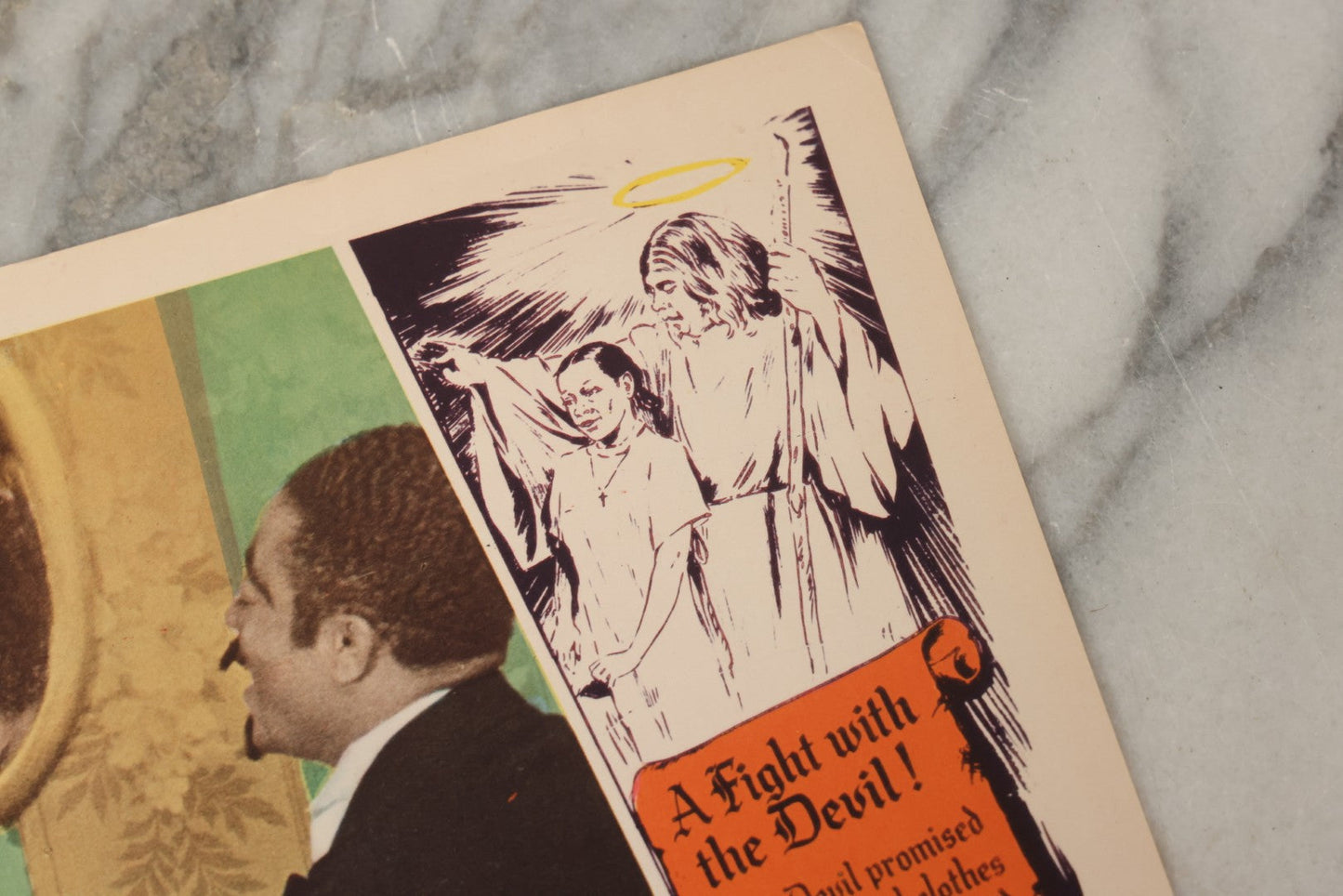 Lot 145 - Vintage Lobby Card From The All-Black Cast Gospel Race Film "Going To Glory ... Come To Jesus" Depicting A Barroom Temptation Scene With The Devil's Influence, Royal Gospel Productions, Circa 1946–1947, Lost Film, 14" x 11"