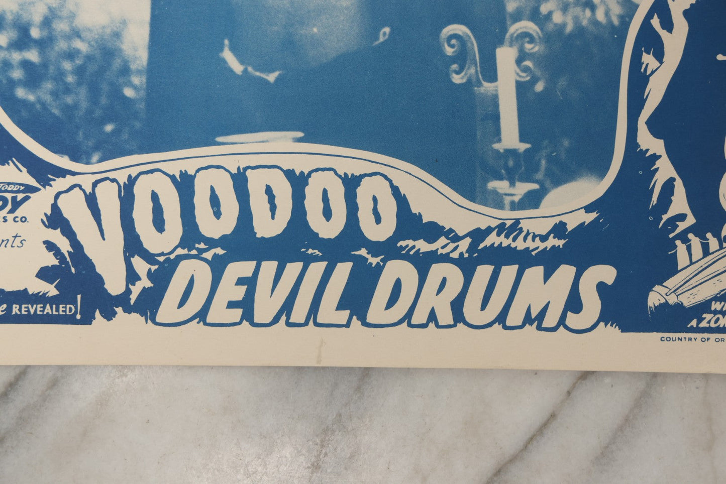Lot 146 - Vintage Lobby Card From The Early African American Horror Race Film "Voodoo Devil Drums," Toddy Pictures Co., Circa 1944, Lost Film, 14" x 11"