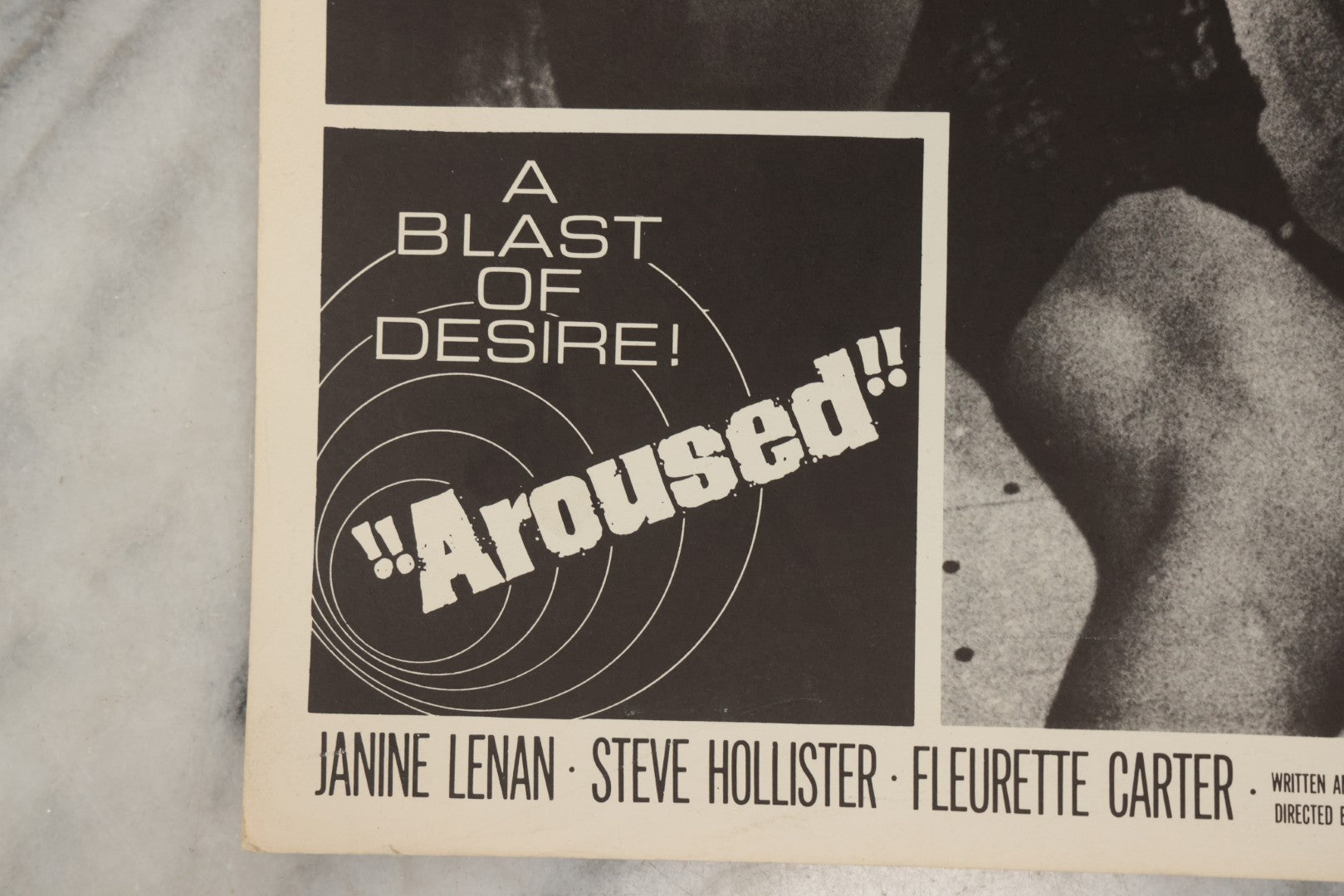Lot 147 - Vintage Lobby Card From The 1960s Sexploitation Thriller “Aroused!,” Cambist Films, 1966, 14" x 11"