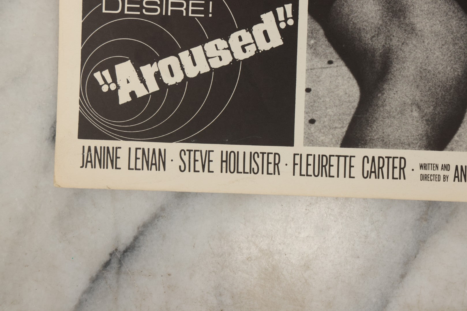Lot 147 - Vintage Lobby Card From The 1960s Sexploitation Thriller “Aroused!,” Cambist Films, 1966, 14" x 11"
