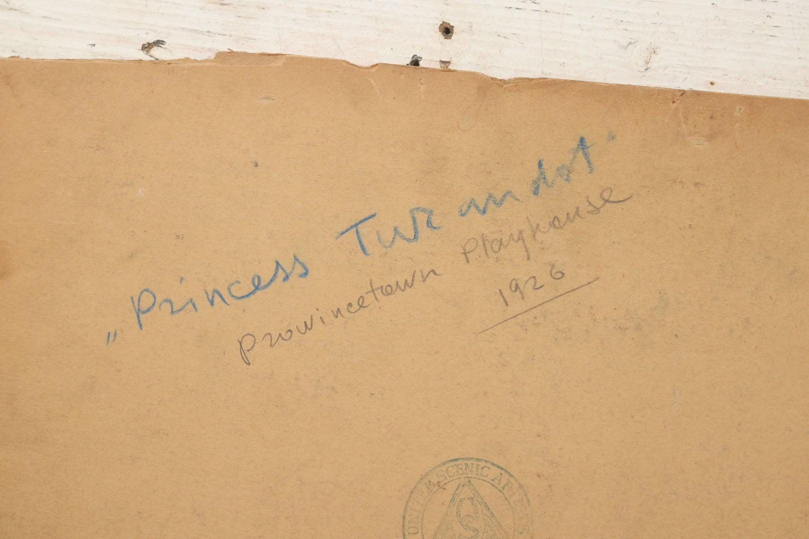 Lot 149 - Antique Hand-Painted Theatrical Set Design For “Princess Turandot” Featuring An Industrial Stage Interior With Arches, Gears, And Flame Motifs, By Robert E. Van Rosen (1904–1966), Gouache On Bainbridge Illustration Board No. 80, 1926, 20" x 15"