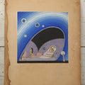 Lot 152 - Vintage Hand-Painted Theatrical Set Design For “The Veil Of Pierrette” Featuring A Blue And Lavender Arched Interior With Silver Celestial Accents, By Robert E. Van Rosen (1904–1966), Gouache On Sam Flax Illustration Board, 1925, 15" x 20"