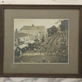 Lot 155 - Antique Boarded Photograph Of Parade On Chestnut Street, Camden, Maine, With Knights Templar / Masons With Skull And Crossbones Aprons Marching, Signed Harris Photo 1909, With Provenance Notes By Fred Crockett, Framed, 14-7/8" x 13"