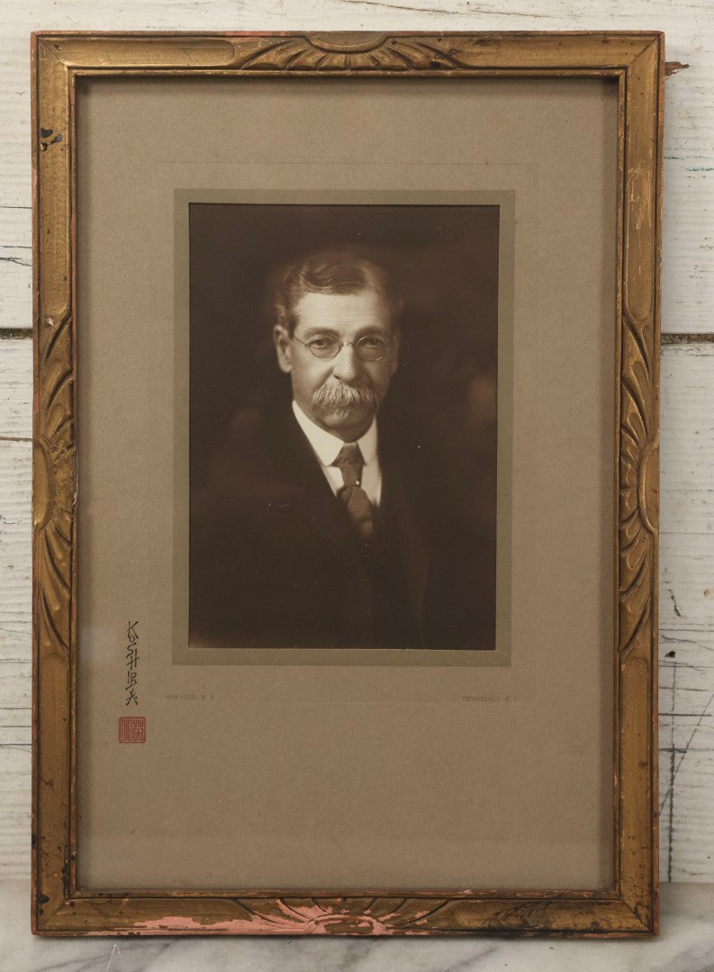 Lot 158 - Antique Boarded Studio Portrait Photograph Of Mr. J. S. Arnold, Age 70, Taken June 3, 1891, By H. Koshiba, Photographer, Providence, Rhode Island, And New York, New York, 9" x 13"