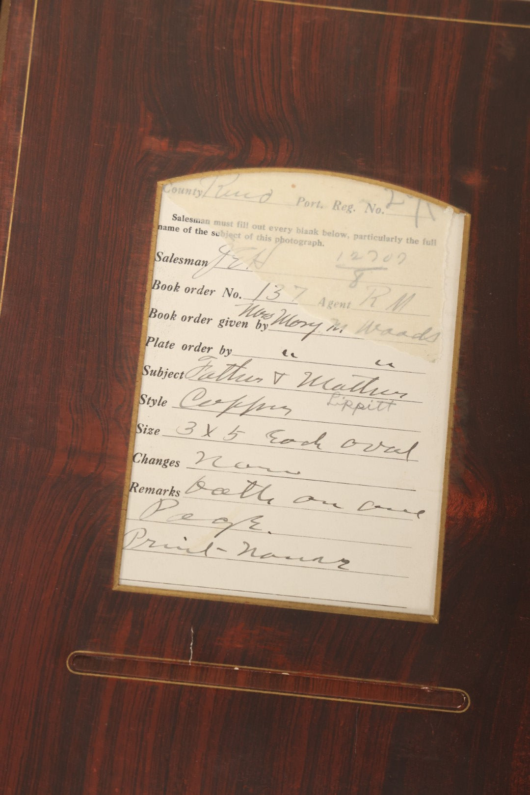 Lot 159 - Antique Victorian Family Photo Album With Brown Leather Covers And Brass Clasp Containing 18 Cabinet Cards, 13 Carte De Visite CDV Photographs, 9 Tintypes, And 4 Long Cabinet Cards Including Hidden Mother And Black Baby Portraits
