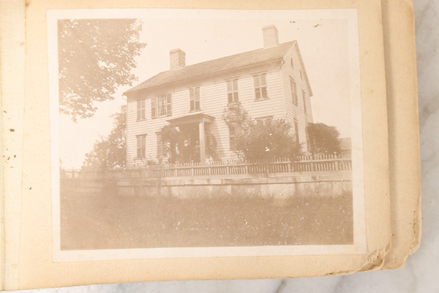 Lot 160 - Antique Snapshot Photo Album With Nineteen Photographs Including Men With Bicycles, Women At Beach, Dog Photos, And Family Memorial, Badger Plain Leaf Album No. 701 By Heinn Specialty Co., Milwaukee, Wisconsin, Circa 1895