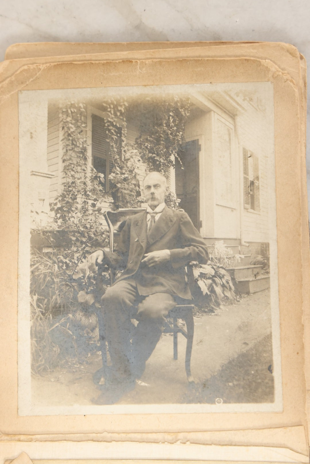Lot 160 - Antique Snapshot Photo Album With Nineteen Photographs Including Men With Bicycles, Women At Beach, Dog Photos, And Family Memorial, Badger Plain Leaf Album No. 701 By Heinn Specialty Co., Milwaukee, Wisconsin, Circa 1895