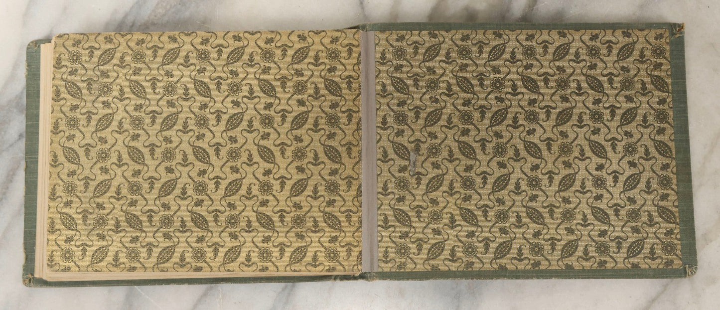 Lot 161 - "Photographien" Antique European Travel Photo Album, Green Hardcover With Black Plaid Stripe Design, Inscribed 1903, Containing Travel Photographs Of Switzerland With Captions