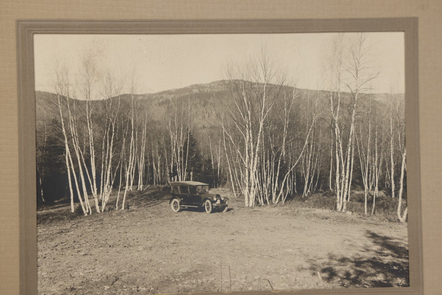 Lot 173 - Grouping Of Four Antique Photographs In Paper Slip Frames Depicting Memorial Road And Surroundings, Photographed By Johnson Studios, East Jaffrey, New Hampshire