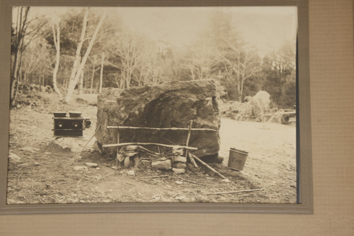 Lot 173 - Grouping Of Four Antique Photographs In Paper Slip Frames Depicting Memorial Road And Surroundings, Photographed By Johnson Studios, East Jaffrey, New Hampshire