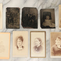 Lot 174 - Grouping Of Nine Antique Portrait Photographs Including Three Tintypes And Six Carte De Visite CDV Photographs, Massachusetts Photographers
